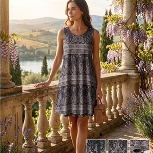 Simple Black Paisley A-Line Mini Dress